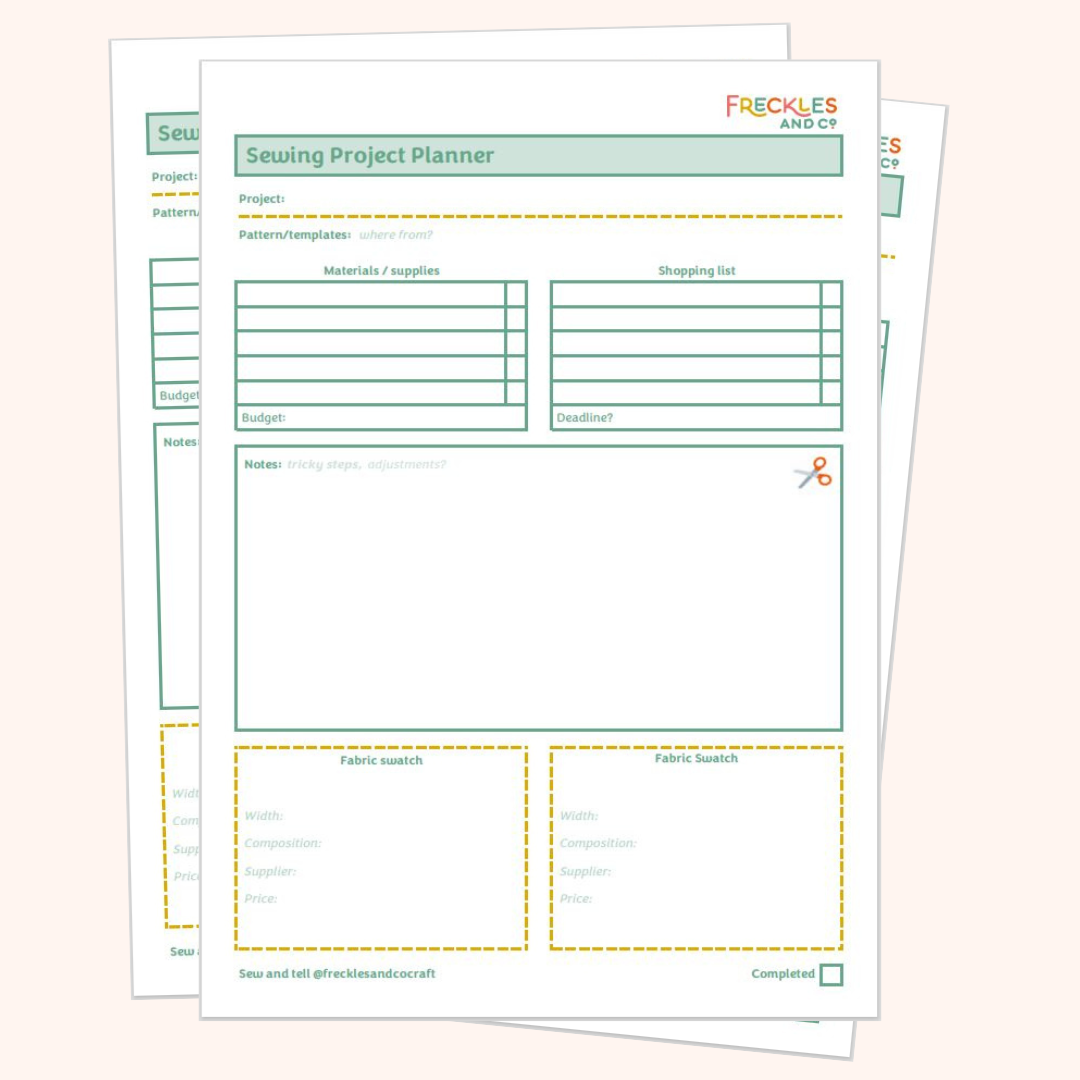 Sewing Project Planner Sheet