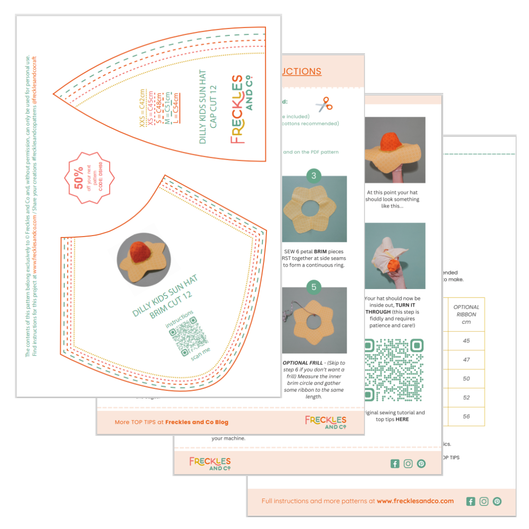 Dilly Kids Sun Hat - Pattern and Instructions
