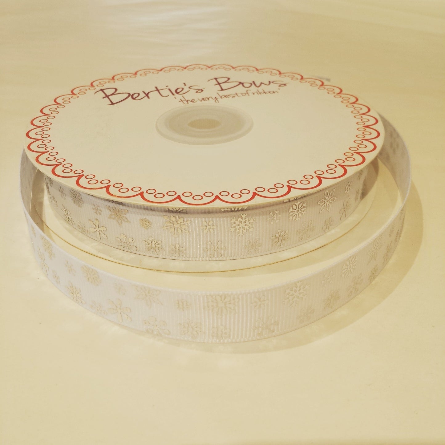 Berties Bows Ribbon silver snowflakes BTB054