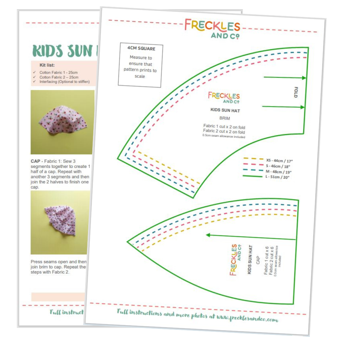 Sun Harness Pattern DIY Reversible Sun Hats - Pattern and Instructions Freckles and Co