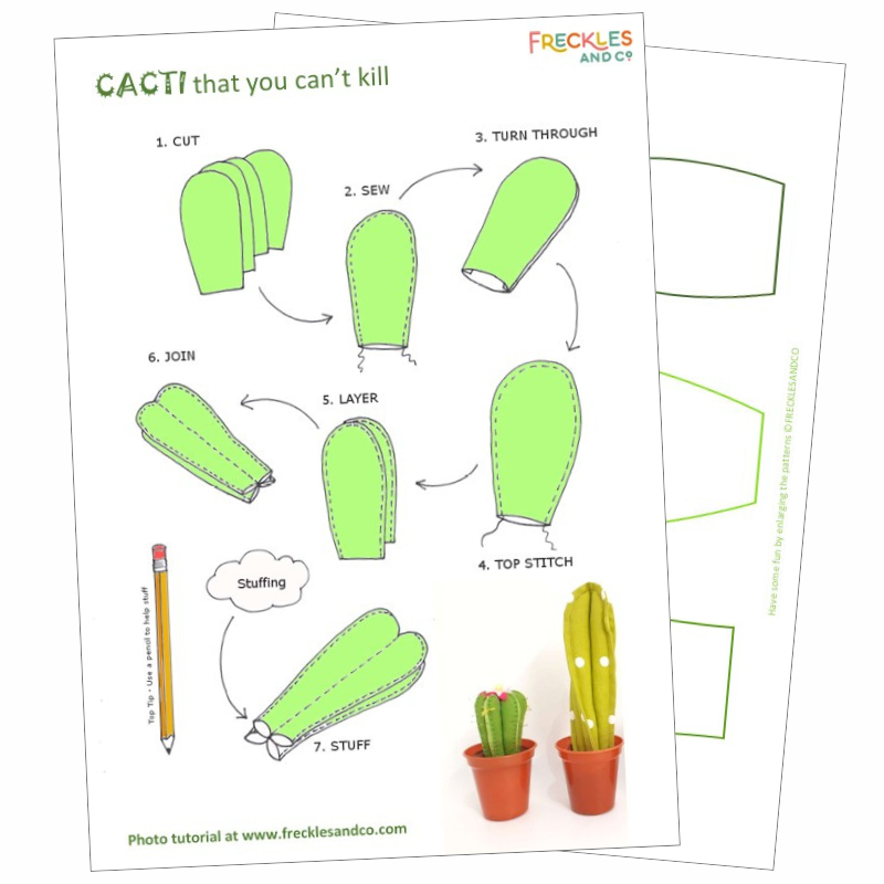Felt Cacti sewing pattern