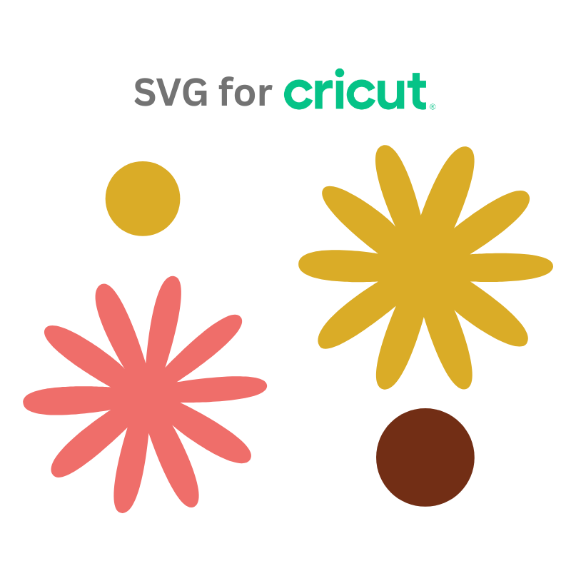 SVG cut file for cricut felt flower brooches sewing pattern