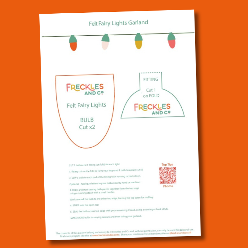 Felt Fairy Light Garland templates
