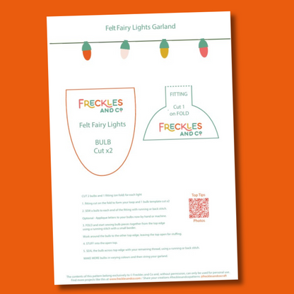 Felt Fairy Light Garland templates