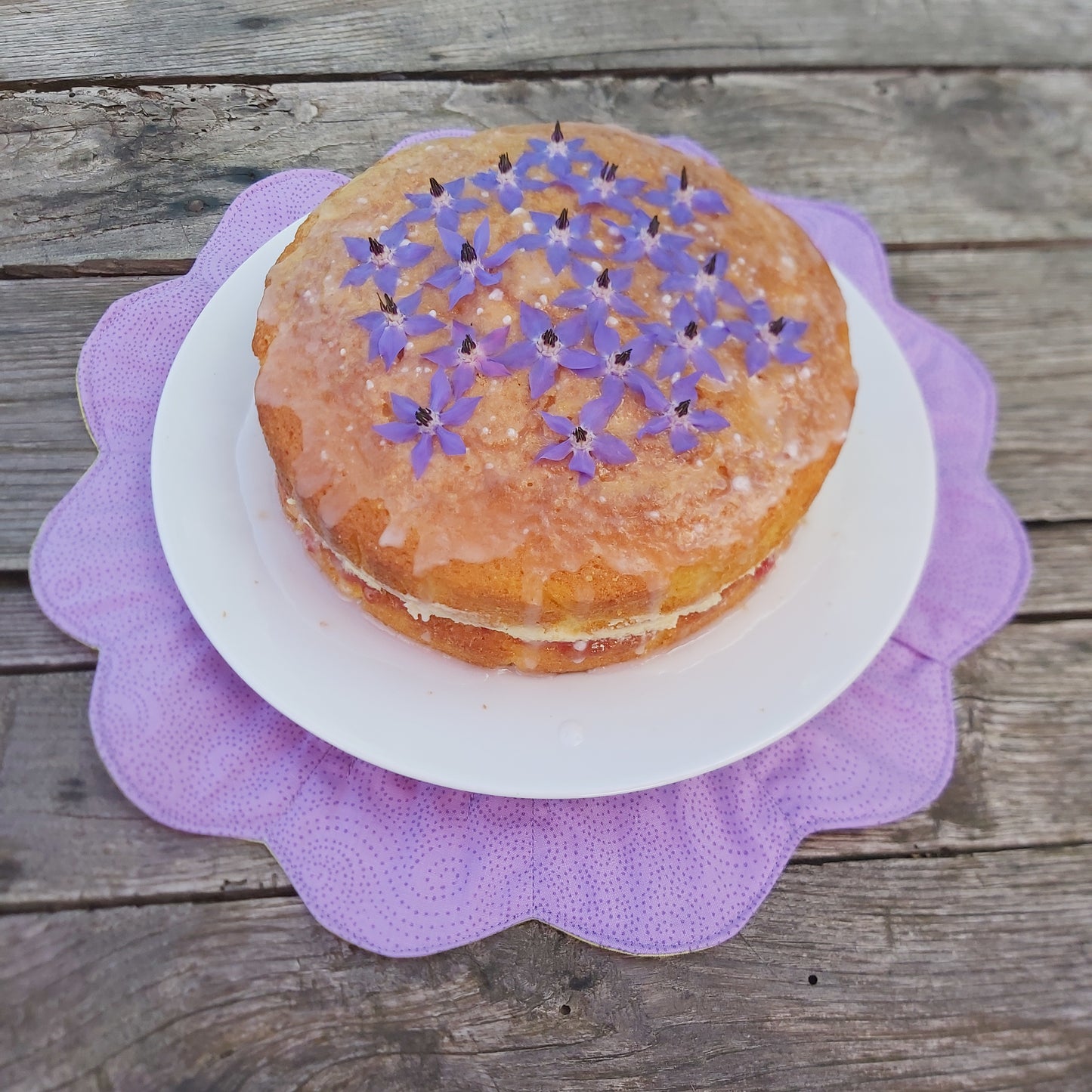 Flower place mat sewing pattern lilac