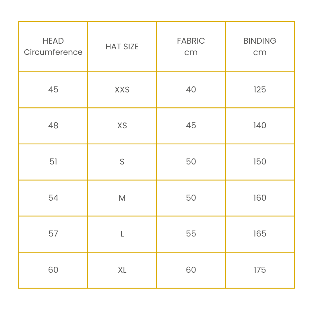 Witches hat size guide