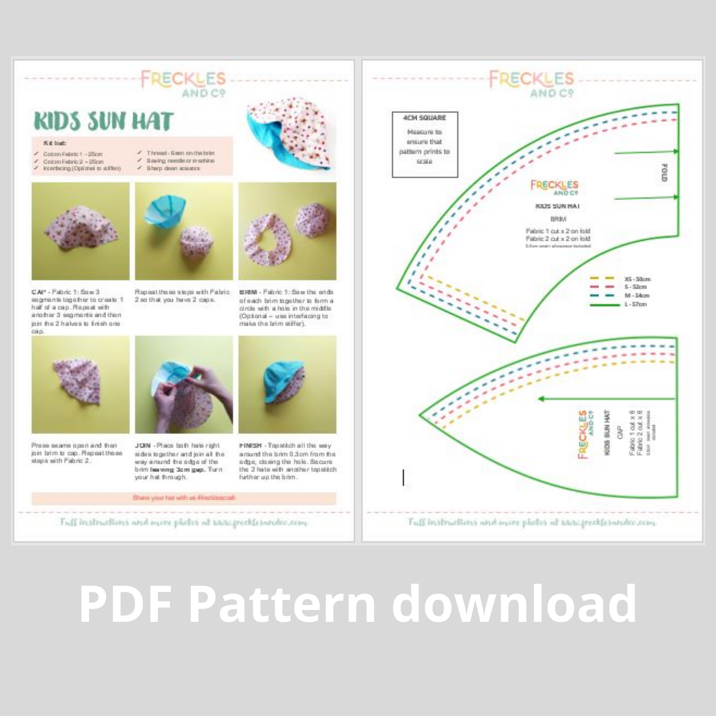 Kids sun hat - Pattern and Instructions