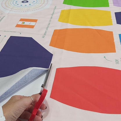 Rainbow Pouffe CUT&SEW Fabric Panel