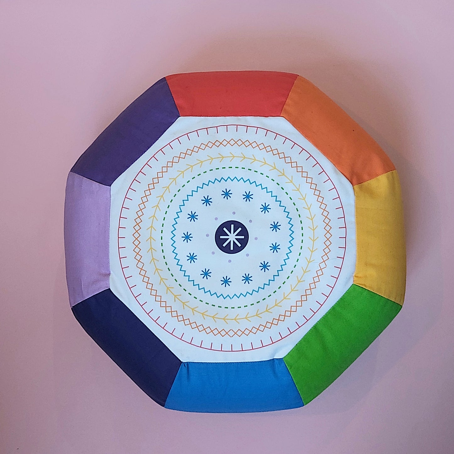 Rainbow Pouffe CUT&SEW Fabric Panel