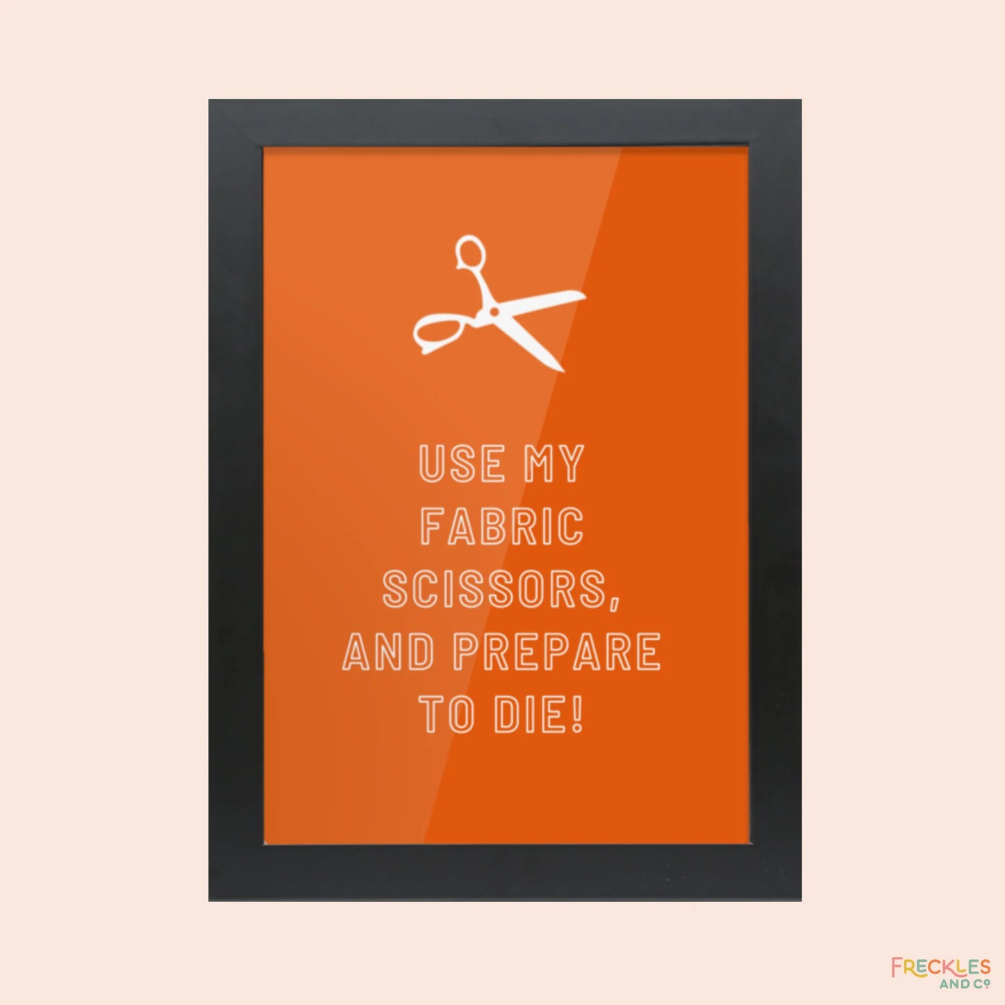 Framed Feisty Craft Room Print - FABRIC SCISSORS