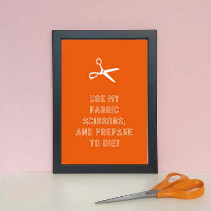 Framed Feisty Craft Room Print - FABRIC SCISSORS