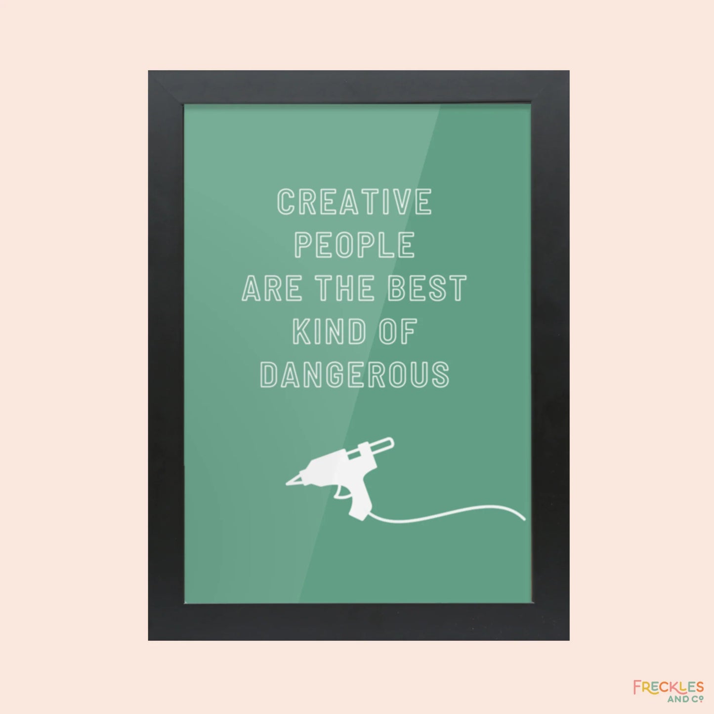 Framed Feisty Craft Room Print - GLUE GUN