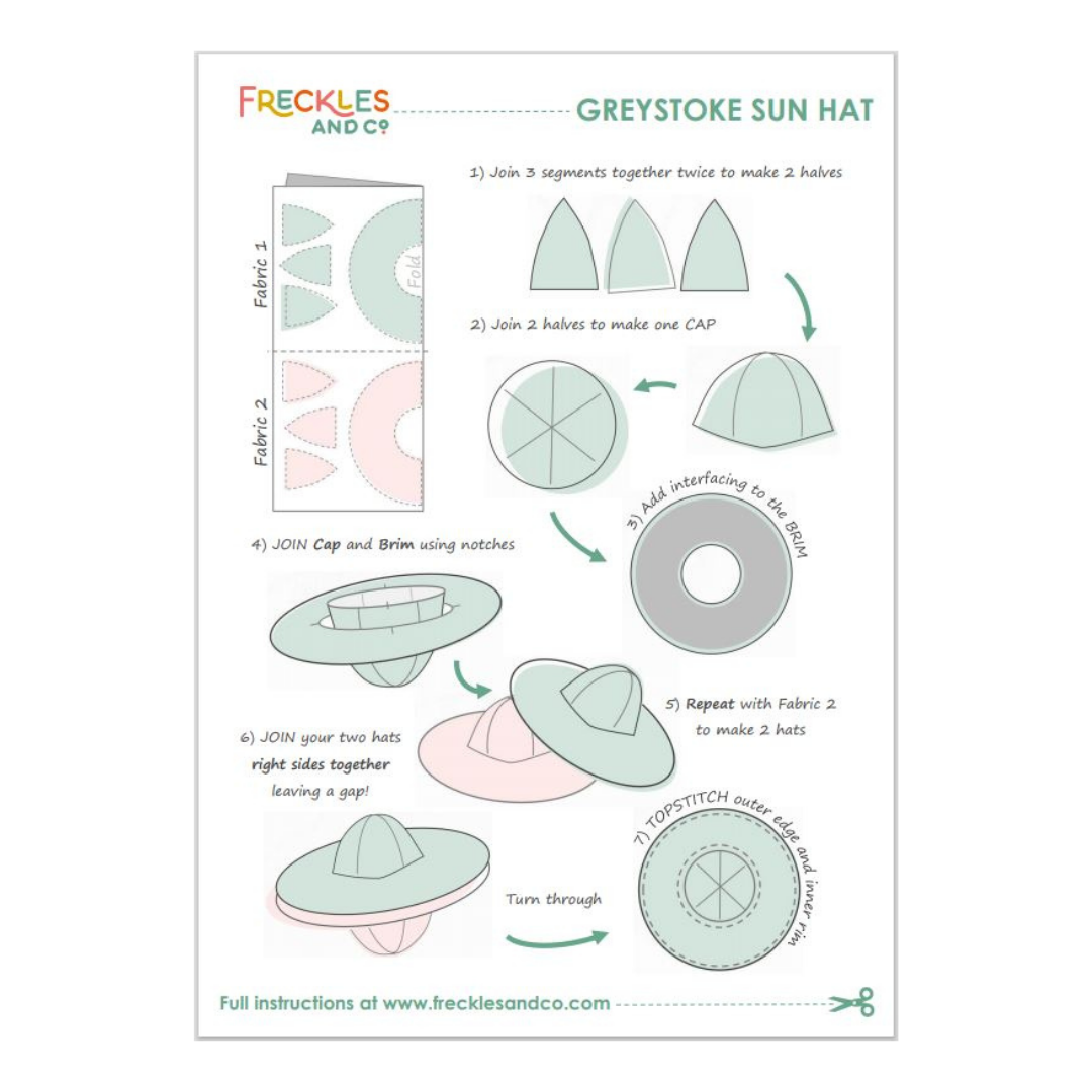 Greystoke Reversible sun hat Sewing pattern