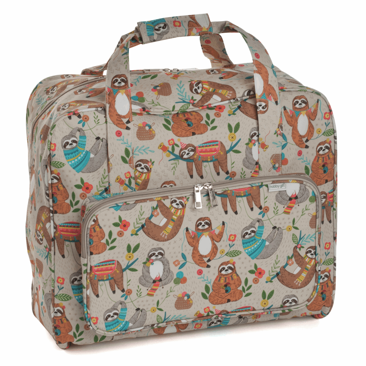 Hobby Gift PVC Sewing Machine Bags at Freckles and Co Sewing Sloth print