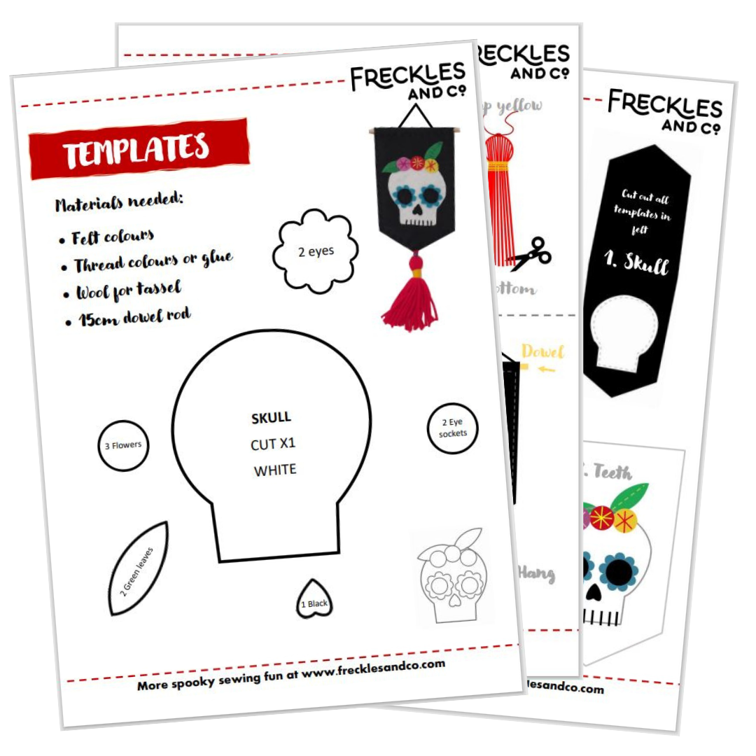 Freckles Skull Flag templates