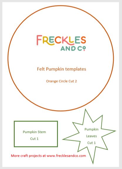 Freckles Felt Pumpkins sewing templates