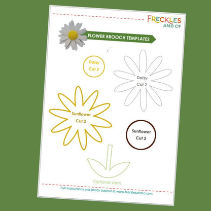 Felt Flower Brooches sewing templates